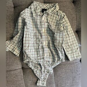 Baby Gap plaid button down onesie